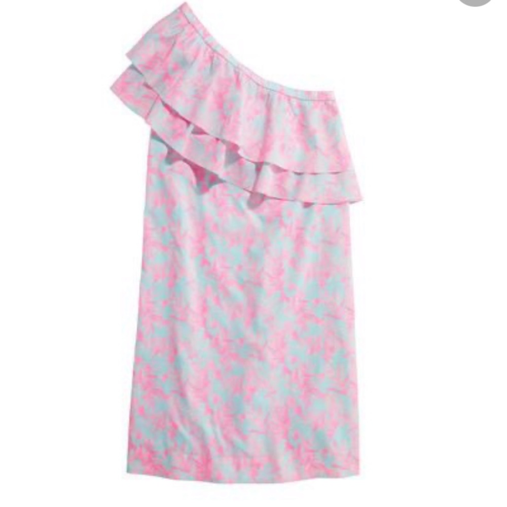 Vineyard Vine One shoulder Ruffle dress